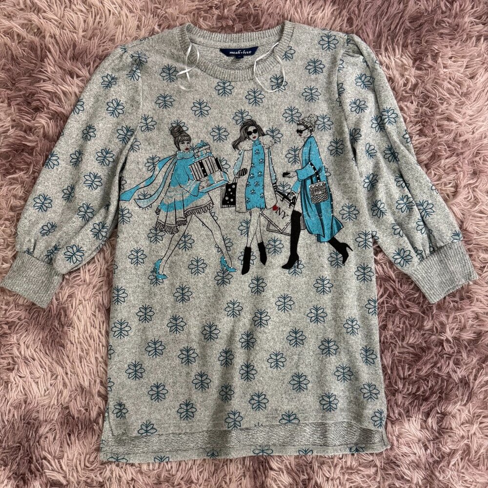 BNWOT Mesh+Love Winter Fashion Shopping Sweater